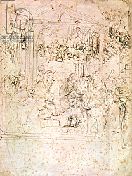 Постер Леонардо да Винчи (Leonardo da Vinci) Composition sketch for The Adoration of the Magi, 1481 Постер Леонардо да Винчи (Leonardo da Vinci) Composition sketch for The Adoration of the Magi, 1481