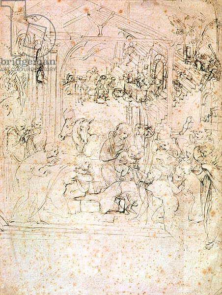 Composition sketch for The Adoration of the Magi, 1481