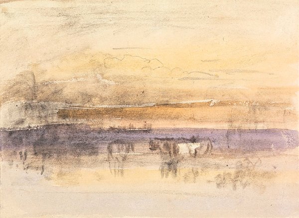 Cattle Watering at Sunset