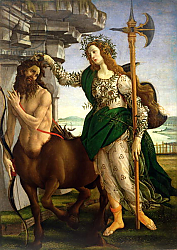 Постер Боттичелли Сандро (Sandro Botticelli) Athene and the Centaur, c.1480 Постер Боттичелли Сандро (Sandro Botticelli) Athene and the Centaur, c.1480