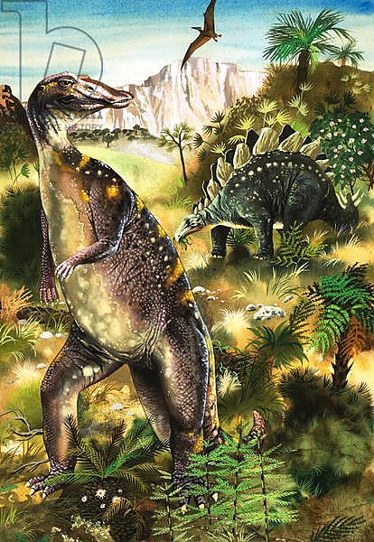 Dinosaurs, illustration from 'When Monsters Ruled the Earth'