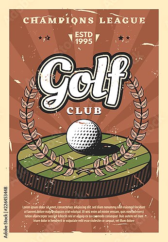 Чемпионат мира по гольфу, ретро плакат