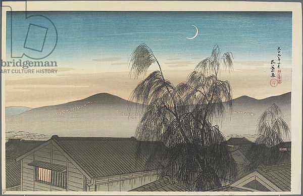 Evening Moon over Ko_be, January 1920