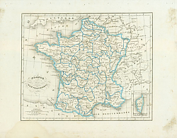 Постер Карта: Карта Франции, разбитая на департаменты 1