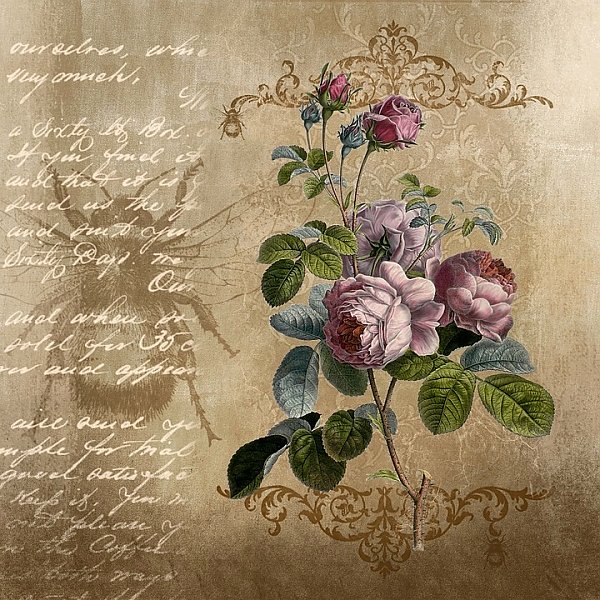Винтажная иллюстрация с розами