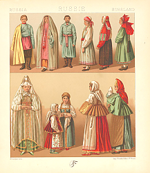 Постер Россия: костюмы мужчин и женщин #4 1