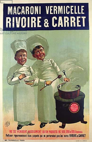 Poster advertising pasta made by 'Rivoire et Carret'