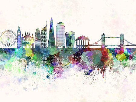 Лондонская акварель: горизонты Темзы и небоскрёбы