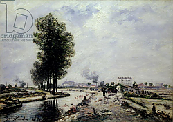 Постер Джонкинд Йохан The Canal de l'Ourcq near Pantin, 1871 Постер Джонкинд Йохан The Canal de l'Ourcq near Pantin, 1871
