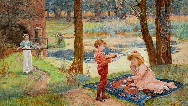 Tea party by the pond