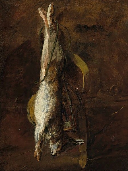 Постер Шарден Жан-Батист A dead rabbit and a satchel