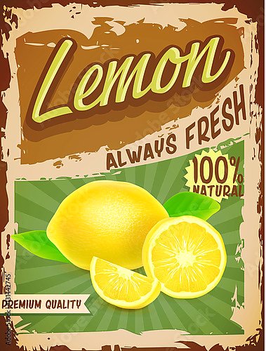 Ретро плакат с лимонами