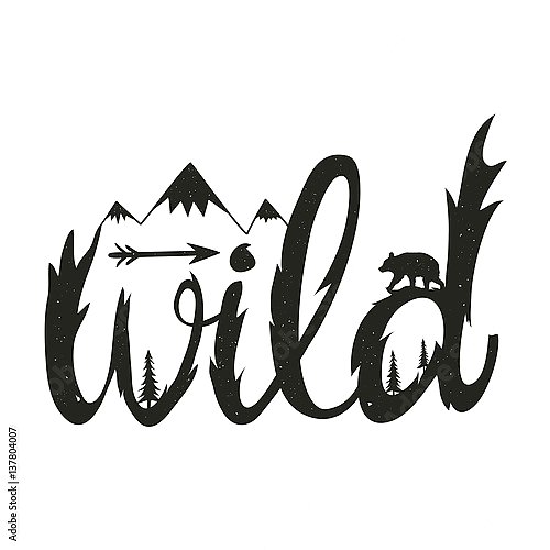 Wild. Горы, медведь, стрела и сосны