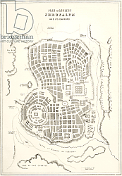 Постер Школа: Английская 19в. Plan of ancient Jerusalem as it was presumed to be at the time of Jesus Christ Постер Школа: Английская 19в. Plan of ancient Jerusalem as it was presumed to be at the time of Jesus Christ