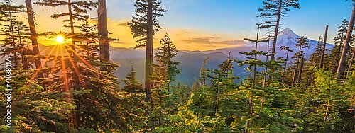 США, Орегон. Beautiful Vista of Mount Hood