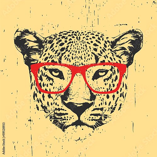 Портрет леопарда в очках