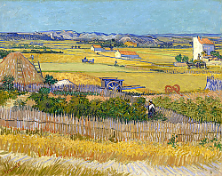 Постер Ван Гог Винсент (Vincent Van Gogh) Урожай в Ла Кро, и Монмажор на заднем плане Постер Ван Гог Винсент (Vincent Van Gogh) Урожай в Ла Кро, и Монмажор на заднем плане