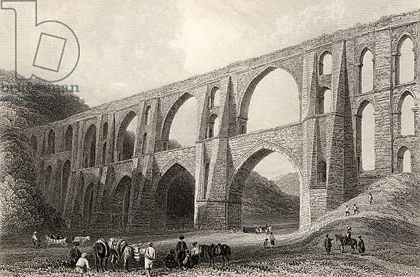 Aqueduct of the Emperor Valens, near Pyrgo, Turkey, engraved by R. Wallis