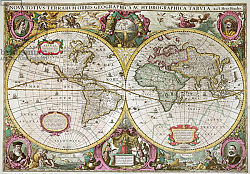 Постер Хондиус Энрике A New Land and Water Map of the Entire Earth, 1630 Постер Хондиус Энрике A New Land and Water Map of the Entire Earth, 1630