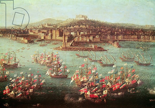 The fleet of King Charles III of Spain before the city of Naples, 6 October 1759