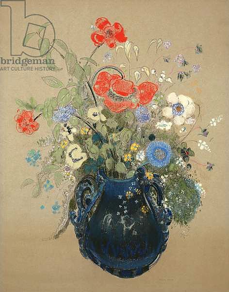 Blue Vase of Flowers