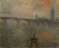 Постер Бланш Жаке Evening, Westminster from Waterloo Bridge Постер Бланш Жаке Evening, Westminster from Waterloo Bridge