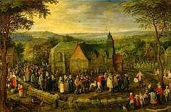Постер Брейгель Ян Старший Country Life with a Wedding Scene Постер Брейгель Ян Старший Country Life with a Wedding Scene