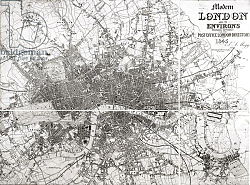 Постер Школа: Английская 19в. Map of Modern London and its Environs, 1854 Постер Школа: Английская 19в. Map of Modern London and its Environs, 1854