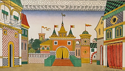 Постер Билибин Иван Sketch for the Opera, The Golden Cockerel, by Nikolai Rimsky-Korsakov, 1909 Постер Билибин Иван Sketch for the Opera, The Golden Cockerel, by Nikolai Rimsky-Korsakov, 1909