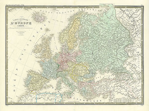 Карта Европы, включая европейскую часть России 1