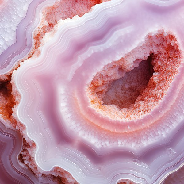 Geode of pink agate stone 7