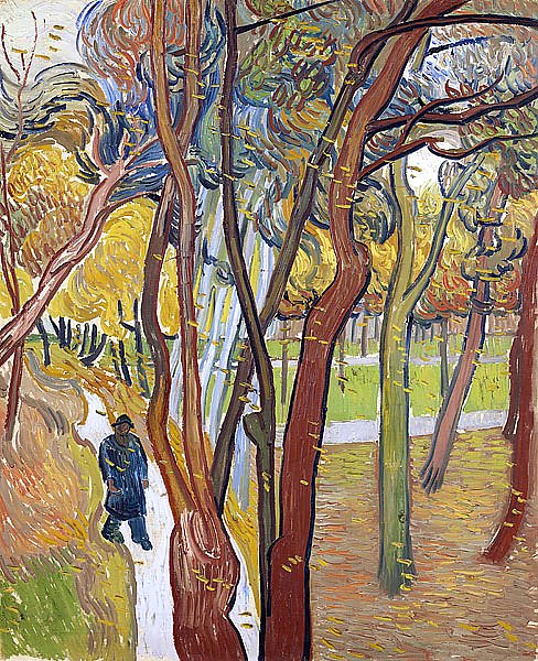 Прогулка - падающие листья, 1889