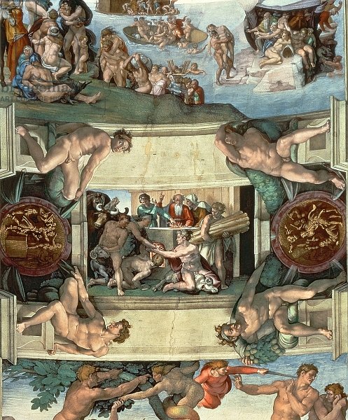 Sistine Chapel Ceiling: The Sacrifice of Noah, 1508-10