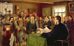 Постер Богданов-Бельский Николай Sunday Reading at a Country School, 1895 Постер Богданов-Бельский Николай Sunday Reading at a Country School, 1895