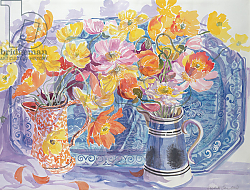 Постер Ллойд Элизабет (совр) Delft Plate and Iceland Poppies Постер Ллойд Элизабет (совр) Delft Plate and Iceland Poppies