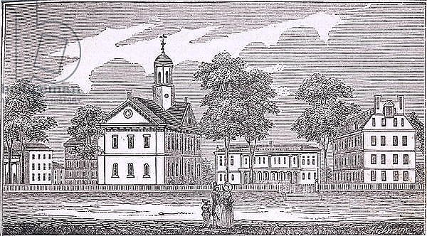 Гарвардский проект 1948 года Постер-гравюра Harvard University, Cambridge, from 'Historical Collections of Ma