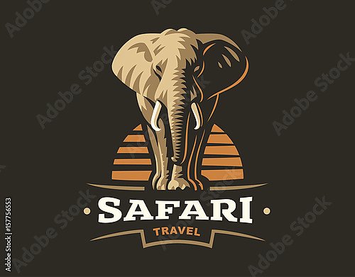 Африканский логотип сафари со слоном