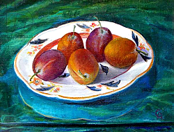Постер Анжелини Кристиана (совр) Fruit on a Staffordshire Dish, 2013 Постер Анжелини Кристиана (совр) Fruit on a Staffordshire Dish, 2013