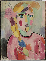 Постер Явленский Алексей Girl with Blue Eyes and a Ponytail; Madchen mit Blauen Augen und einem Zopf, c.1916 Постер Явленский Алексей Girl with Blue Eyes and a Ponytail; Madchen mit Blauen Augen und einem Zopf, c.1916