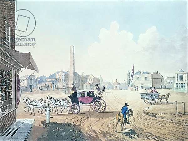 View of London No.2, Entrance of St. George's Road, or the Obelisk Turnpike, 1787