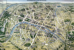 Постер Гусну Хиллари Map of Paris during the period of the 'Grands Travaux' by Baron Georges Haussmann 1864 Постер Гусну Хиллари Map of Paris during the period of the 'Grands Travaux' by Baron Georges Haussmann 1864