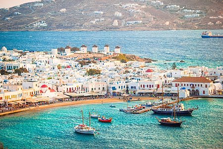 Греция, Киклады. Панорама белого Микиноса