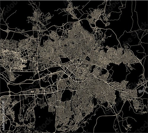 План города Анкара, Турция, в черном цвете