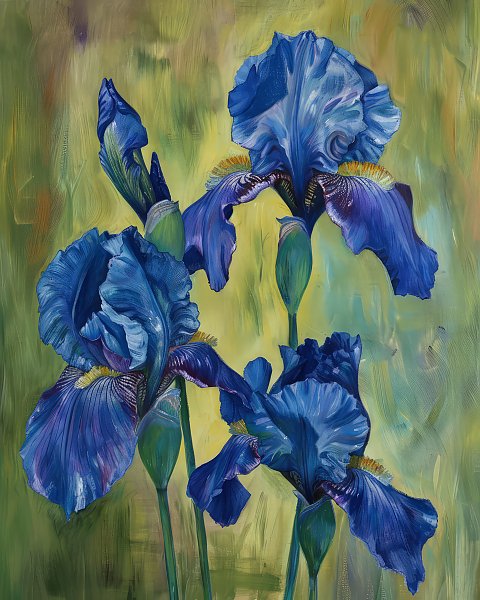 Blue symphony of irises