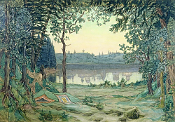 Постер Васнецов Виктор Stage design for Rimsky-Korsakov's 'Legend of the Invisble Town Kitezh', 1907 Постер Васнецов Виктор Stage design for Rimsky-Korsakov's 'Legend of the Invisble Town Kitezh', 1907