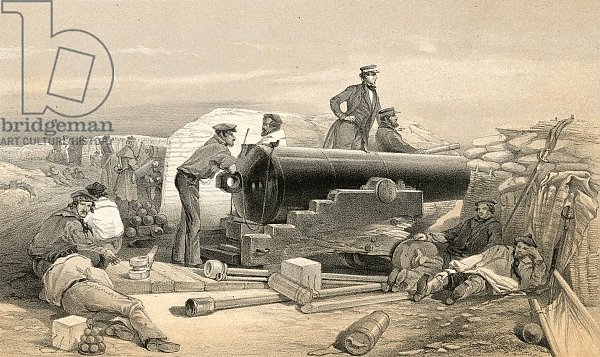 A quiet day in the Diamond Battery, Portrait of a Lancaster 68 Pounder, 15 December 1854