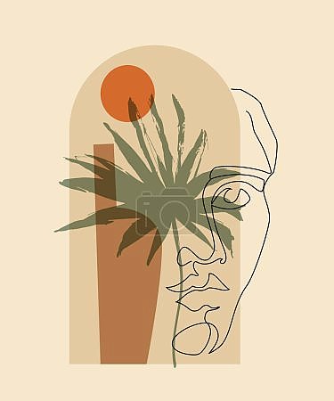 Мужской силуэт на фоне тропиков