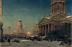 Постер Гартнер Эдуард Gendarmenmarkt in Winter, 1857 Постер Гартнер Эдуард Gendarmenmarkt in Winter, 1857