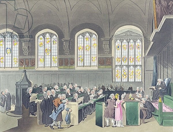 Court of Chancery, Lincoln's Inn Hall, engraved by Constantine Stadler, 1808