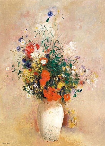 Ваза с цветами (розовый фон) (1906)